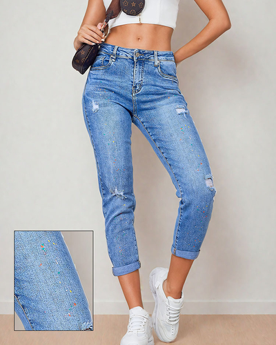 Royalfashion Pantaloni de blugi mamă pentru femei