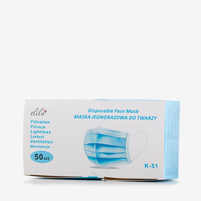 Mască de protecție albă cu 3 straturi 50 buc - Măști