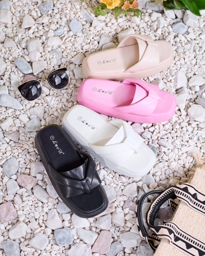 Royalfashion Șlapi cu platformă pentru femei bej Luna Sole