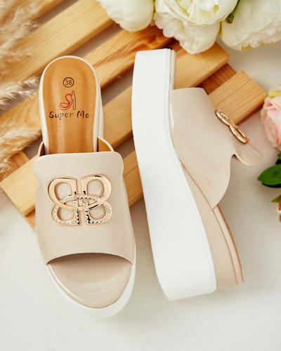 Royalfashion Șlapi de damă lăcuiți pe Sailla
