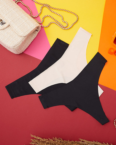 Set snur de damă fără cusături într-o singură culoare 3 / pachet - Lenjerie intimă