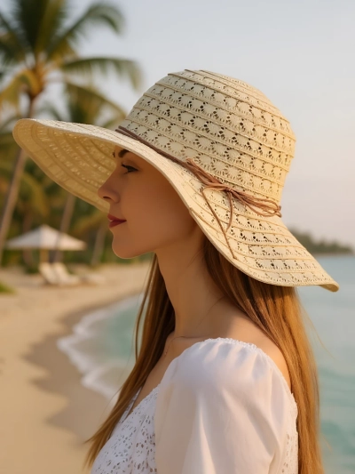 Royalfashion Pălărie de paie pentru femei Convalia