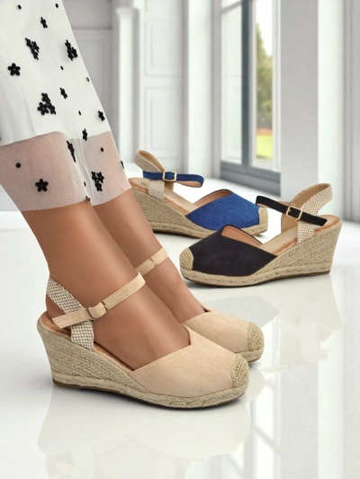 Royalfashion Sandale cu pană pentru femei Solara Espadrille