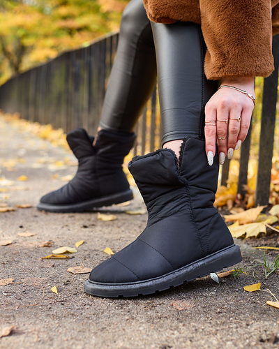 Negru cizme pentru femei a'la cizme de zăpadă Kalioli- Footwear