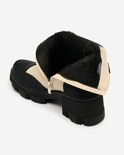 Royalfashion Cizme cu toc plat Bevta bej mat de damă