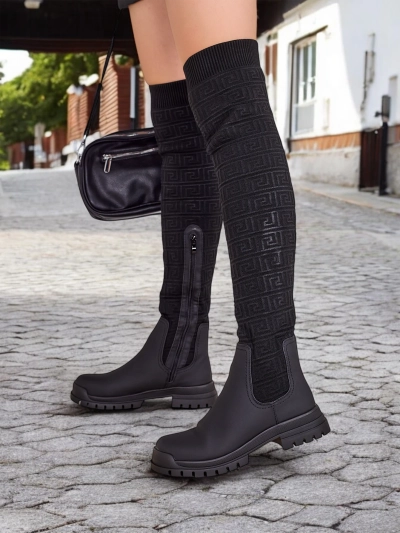 Cizme de dama cu insertii slip-on Royalfashion Bezzonu