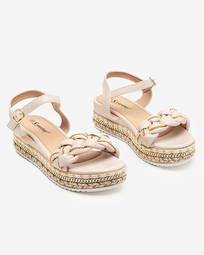 OUTLET Sandale plate dama bej Rella - Incaltaminte