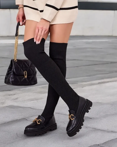 Royalfashion Cizme peste genunchi glisante pentru femei Rufies
