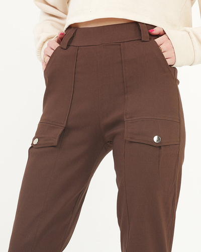 Pantaloni cargo de damă maro închis a'la - Îmbrăcăminte