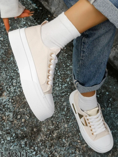 Royalfashion Sneakers platform pentru femei Aur