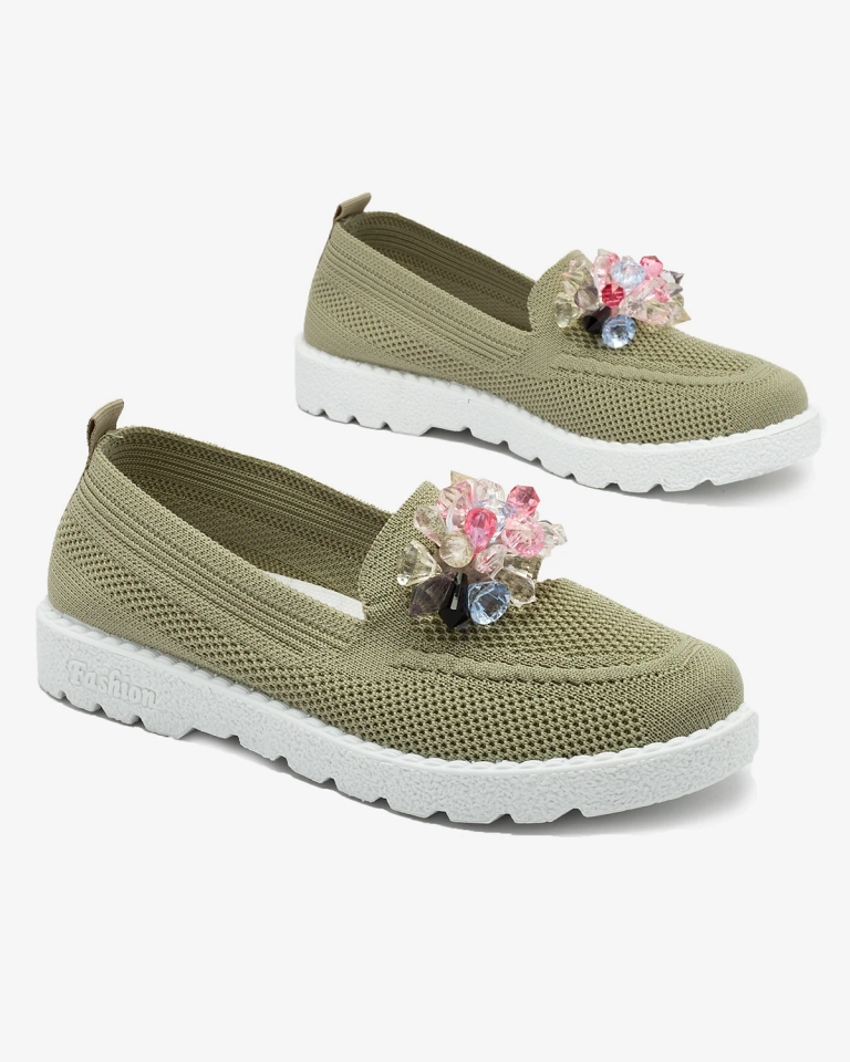 Royalfashion Pantofi sport de damă de culoare verde închis împodobiți Enweta