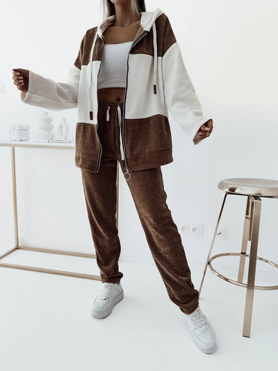 Royalfashion Set sport cu dungi maro pentru femei