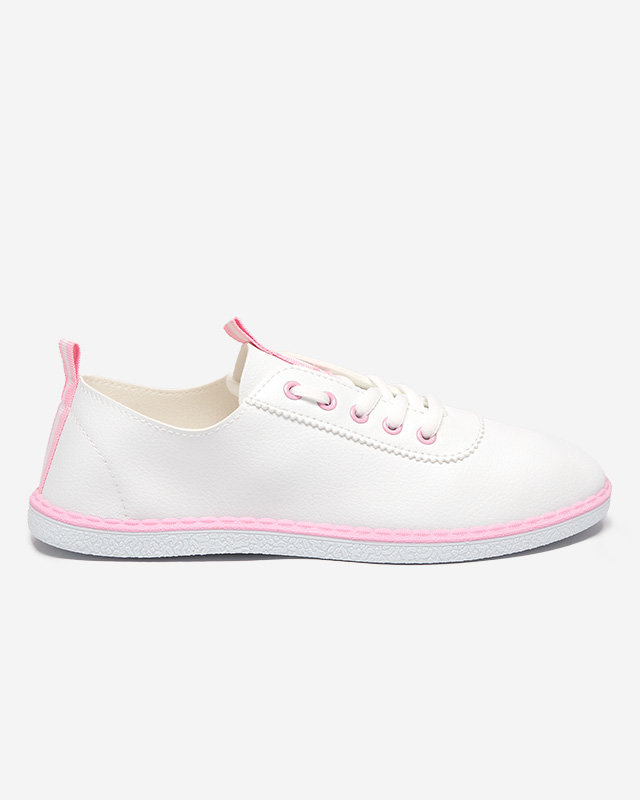 Tenisi dama alb si roz din piele ecologica Rotimo - Incaltaminte