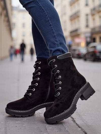 Royalfashion Botine cu siret pentru femei Esio