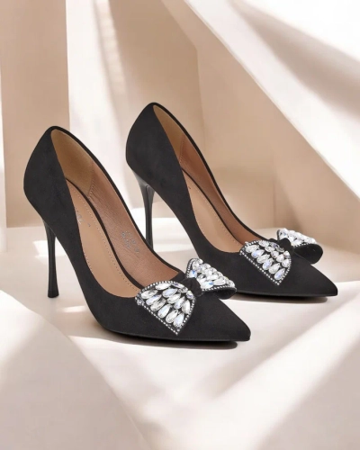 Royalfashion Pantofi cu toc înalt pentru femei cu o fundiță Cocarte