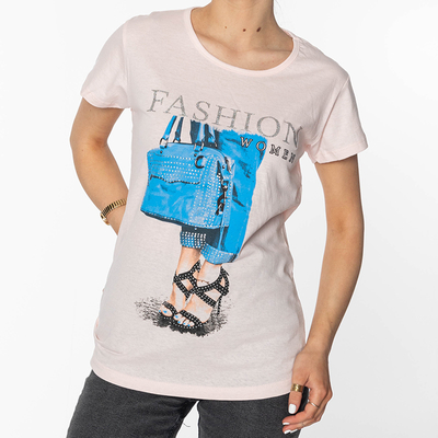 Tricou damă pudrat cu imprimeu FASHION-Clothing
