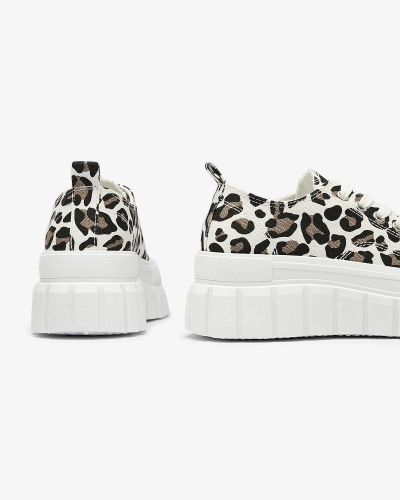 OUTLET Adidași cu platformă cu model pentru femei de culoare albă Ziratia - Încălțăminte