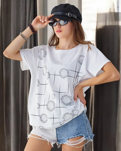 Royalfashion Tricou din bumbac pentru femei cu imprimeu