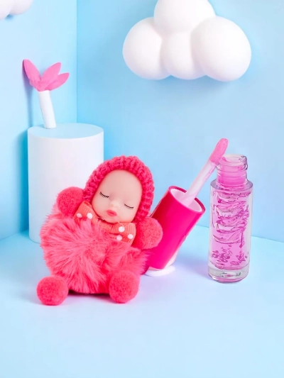 Luciu de buze pentru copii cu păpușă Fuchsia