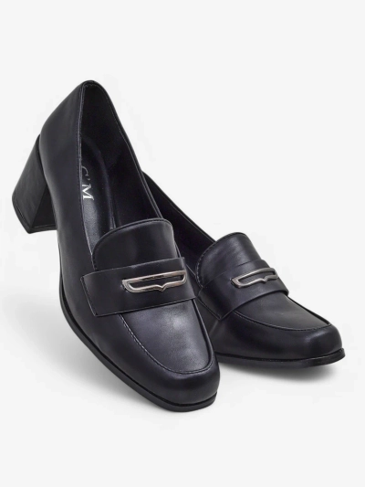 Asolo Elegante Negru cu Toc Gros