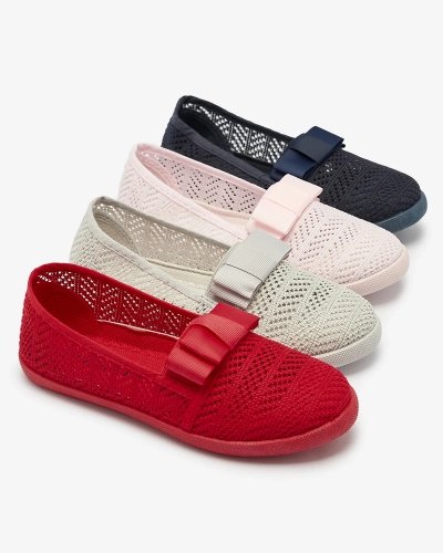 Adidași cu fundiță pentru fete de culoare roșie Lolisa - Încălțăminte