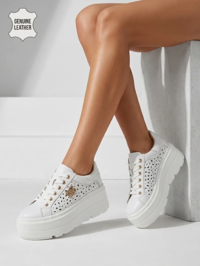 Sneakers sport damă ajurate din piele naturală Atelle