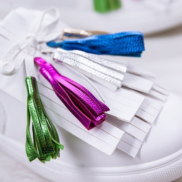 Adidași de sport albi cu franjuri Osederra - Încălțăminte