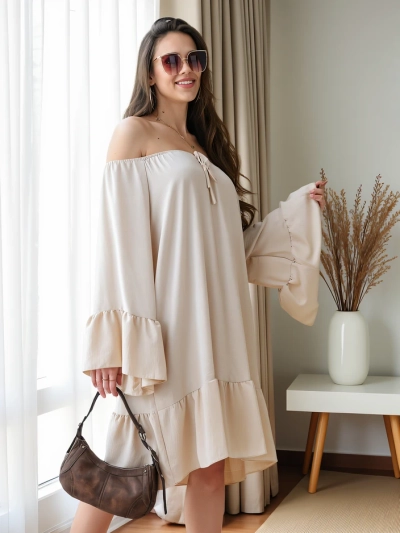Rochie Royalfashion pentru femei în stil spaniol cu volane oversized
