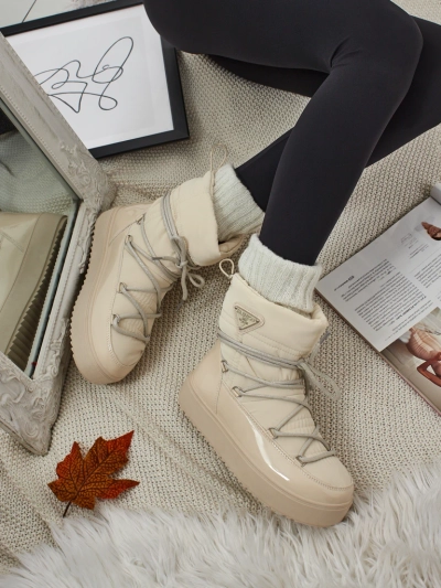 Ghete tip snowboots de damă cu blană Lysmora