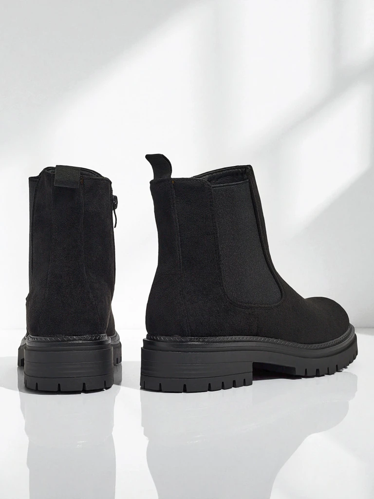 Botine de damă a'la Chelsea din piele ecologică de căprioară Zarelle