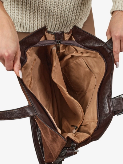 Geantă de damă shopper Daverna, din piele ecologică tip piele întoarsă