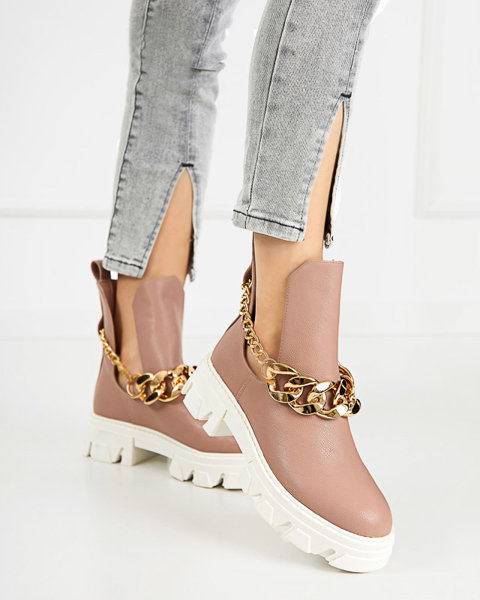 Cizme de damă roz cu lanț Tenkay - Încălțăminte