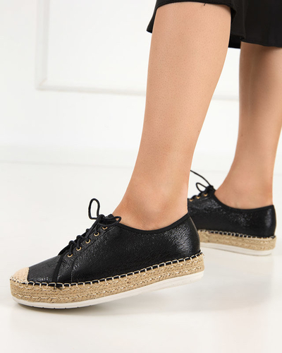 OUTLET Tenisi negri dama cu siret Furmoni - Incaltaminte