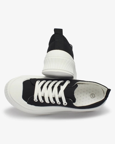 Royalfashion Adidași sport negri pe platformă Luceri