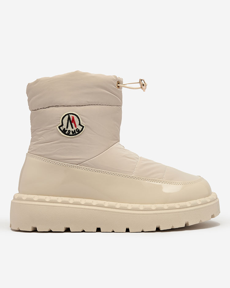 Royalfashion Cizme de zăpadă slip-on pentru femei de culoare crem Ireda