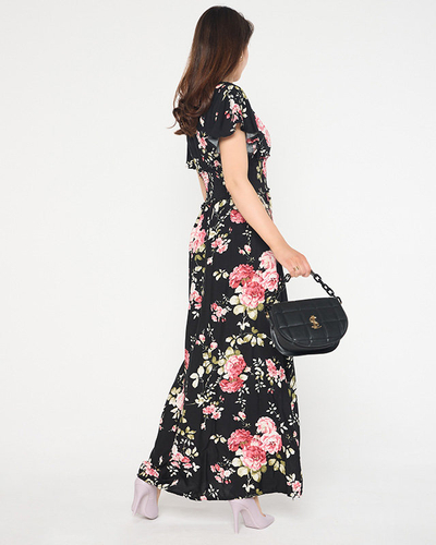 Rochie de damă Airy neagră cu mâneci scurte - Îmbrăcăminte