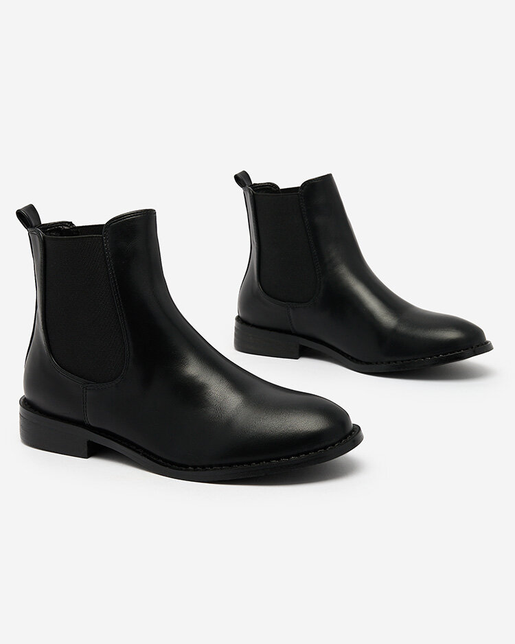 Royalfashion Cizme negre pentru femei a'la sztyblety cu ornamente Ederte