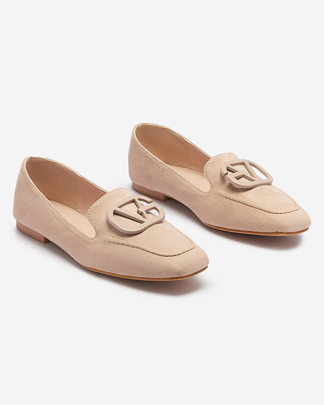 Mocasini de damă maro deschis cu ornament în asortare Jeterika - Încălțăminte