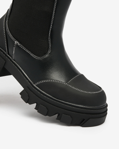 Royalfashion Cizme de damă la jumătatea gambei, negre Blyss