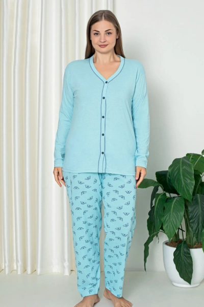 Royalfashion Pyjama pentru femei din bumbac, 2 piese, MĂRIMEA PLUS