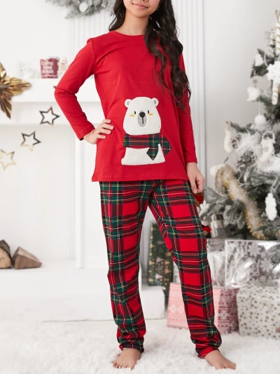 Pijamale de Crăciun din bumbac pentru copii Royalfashion cu imprimeu