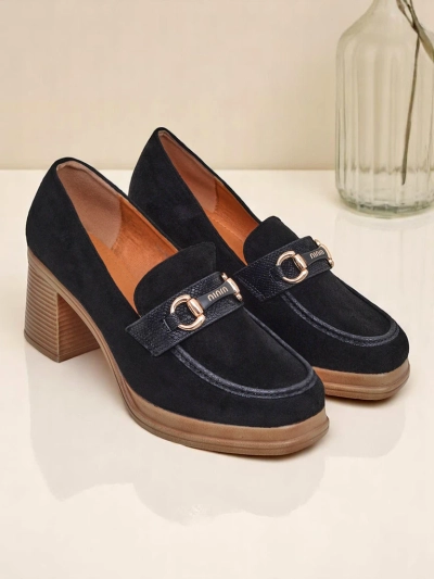 Royalfashion mocasini cu toc masiv pentru femei Apareus