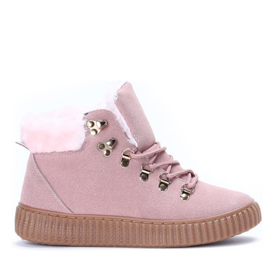 Różowe botki na platformie Dara - Obuwie