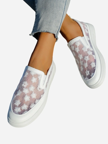 Mocasinuri cu plasă pentru femei Royalfashion cu flori Emzos