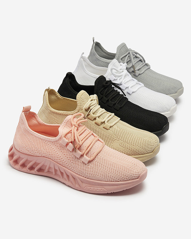 Pantofi sport de damă din material textil, de culoare albă Acarfi- Footwear