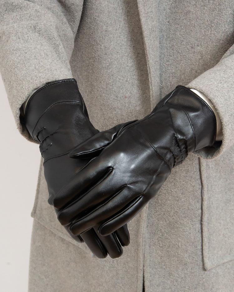 Royalfashion Mănuși negre din piele ecologică pentru femei