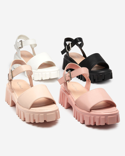 OUTLET Sandale de dama roz pe talpa mai groasa Nerile - Pantofi