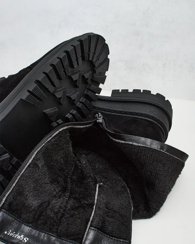 Royalfashion Cizme de damă din piele de căprioară ecologică Homni