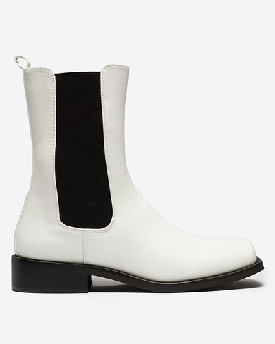 Botine Dama Astra Albe Piele Elegante de Toamnă