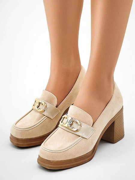 Royalfashion Mocasi de damă pe toc bloc Qeroy